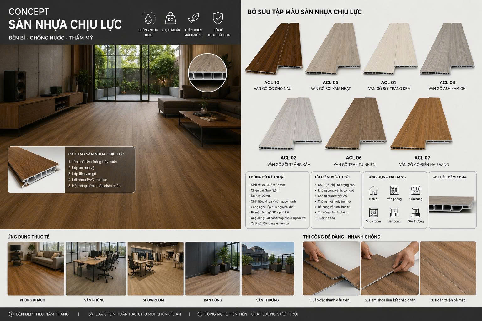 Sàn chịu lực dầy 25mm,